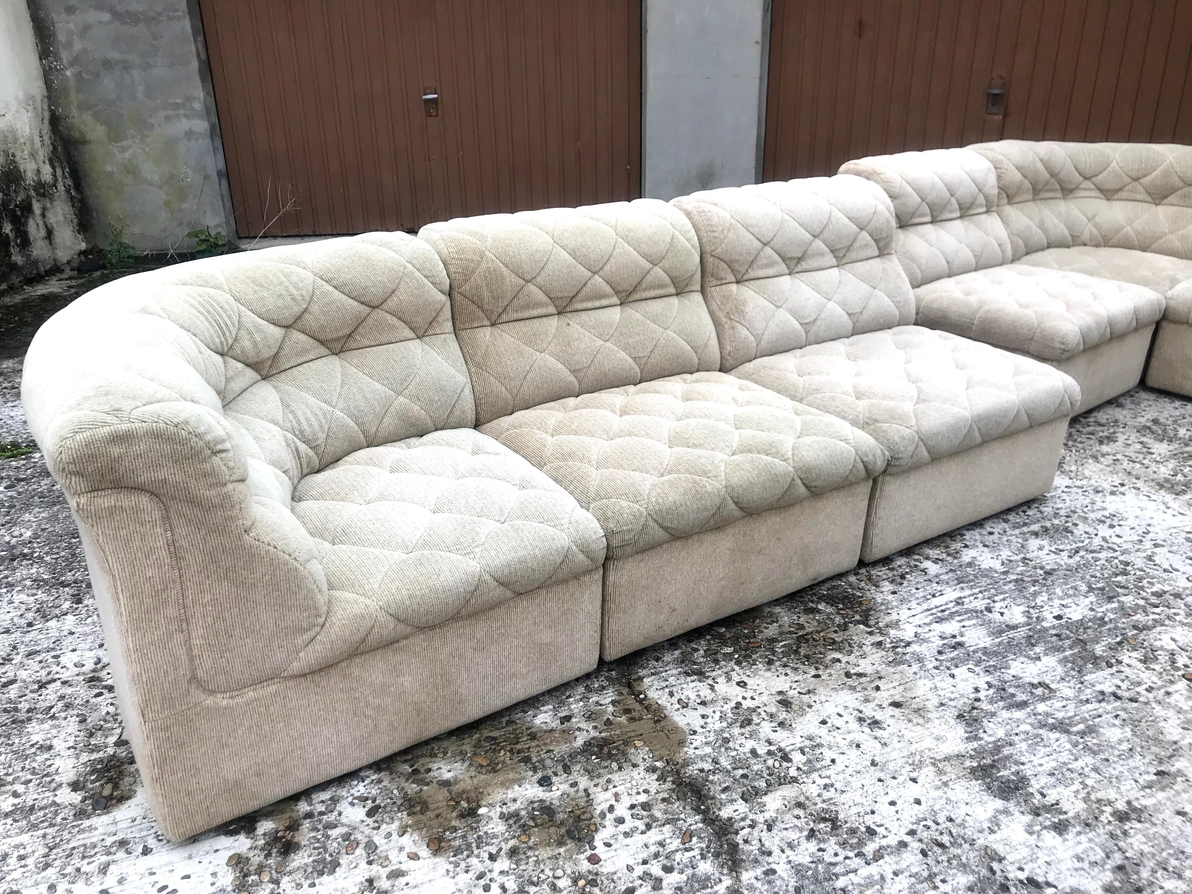 Laauser sofa and armchairs set of modules from the 60s/70s vintage