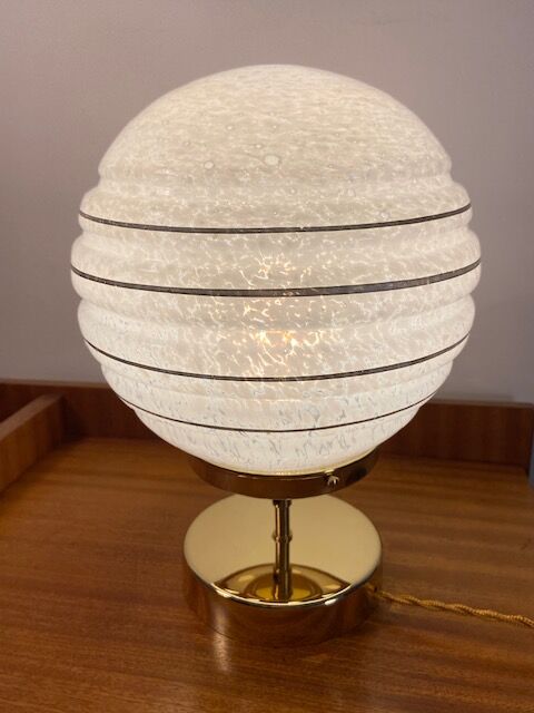 Table lamp globe vintage glass clichy glass