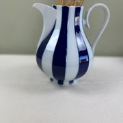 Cobalt striped carafe