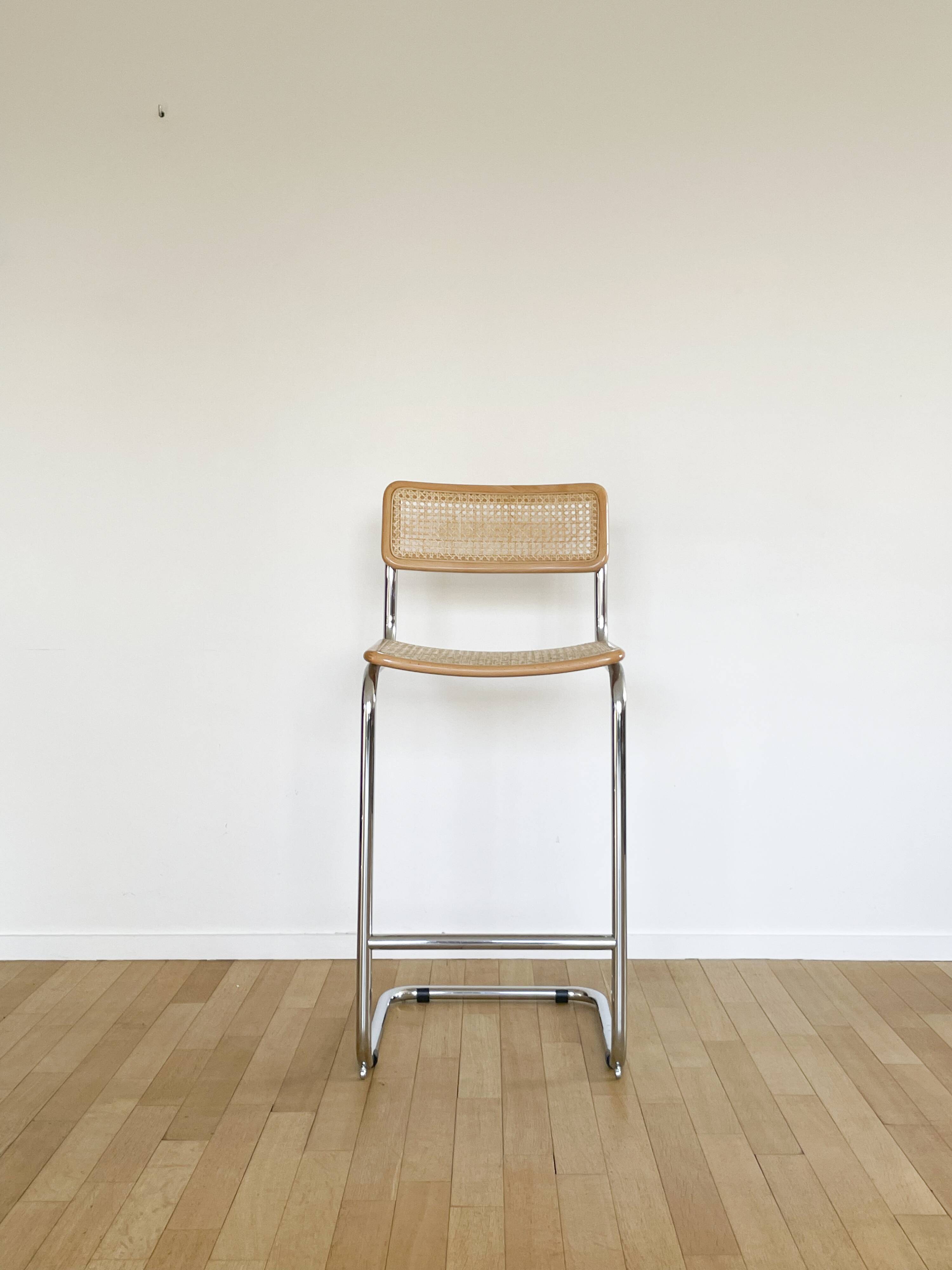 Pair bar chairs Cesca S32 Marcel Breuer, 1970