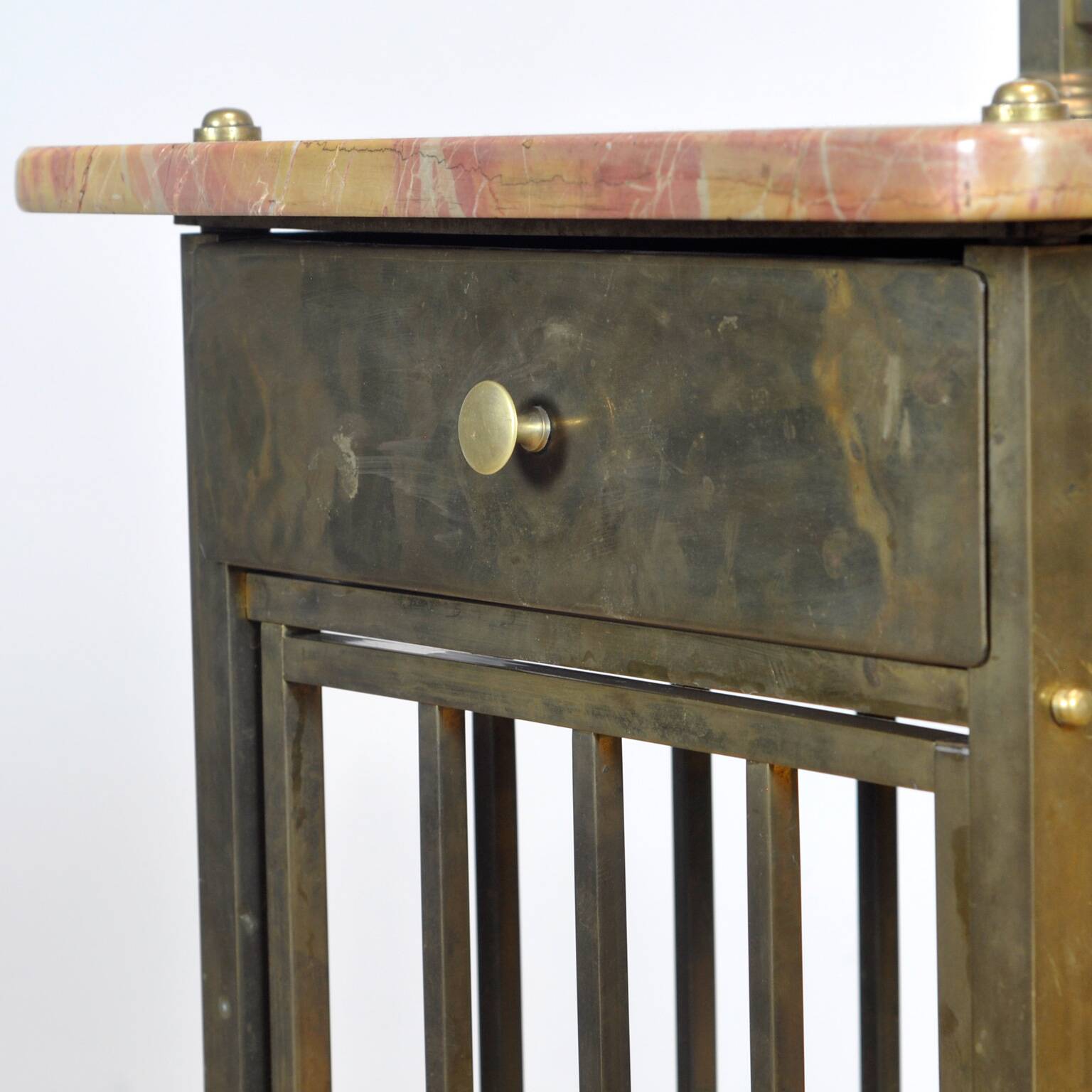 Set Of Marble And Brass Nightstands, 1880's