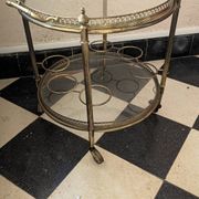 Brass and glass bar cart