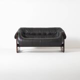 Percival Lafer loveseat Mp-97 in leather, Brazil, 1970s