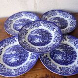 Lot de 5 assiettes anglaises Broadhurst – modèle The English Scene