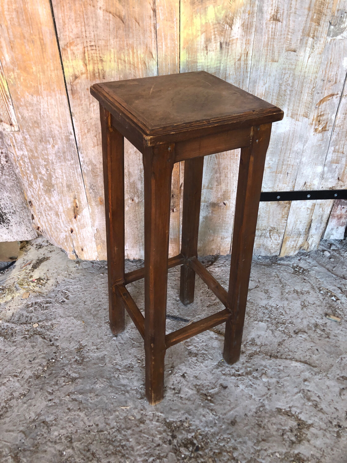 Vintage wood high stool
