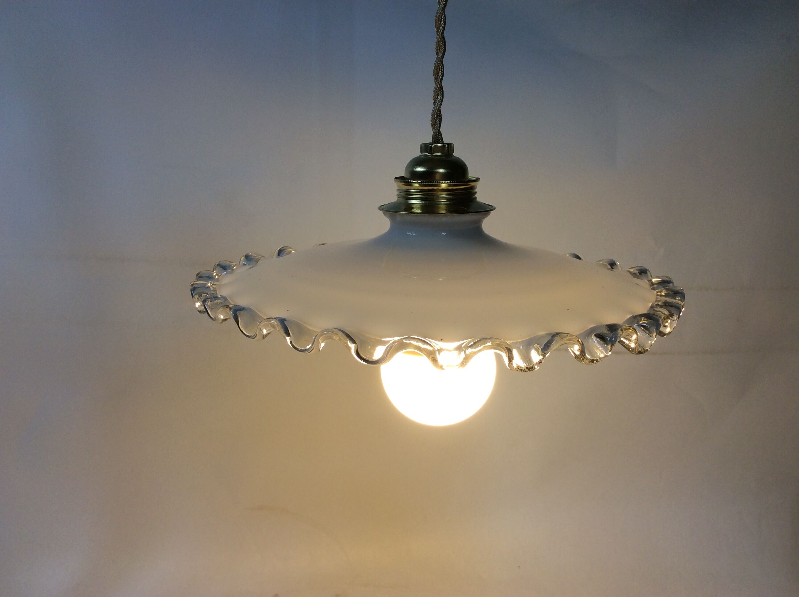 Vintage opaline hanging lamp