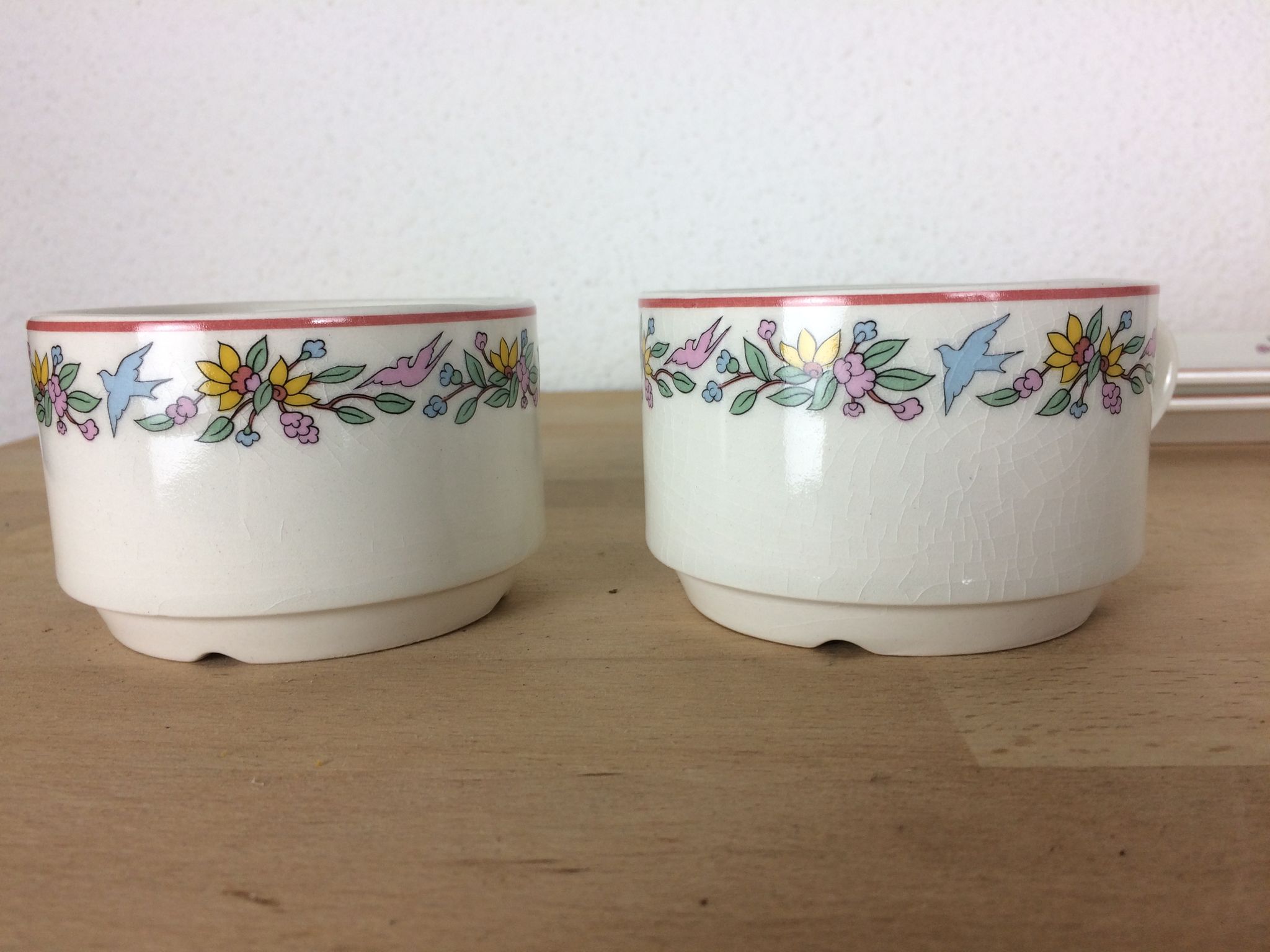 Mugs Les Amoureux de Gien, by Marie Pierre Boitard, breakfast service