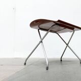 Folding table in teak with Norwegian alminette from the mid-century by F.M. Produkt, Frederiksberg Metalvarefabrik, 1960s.