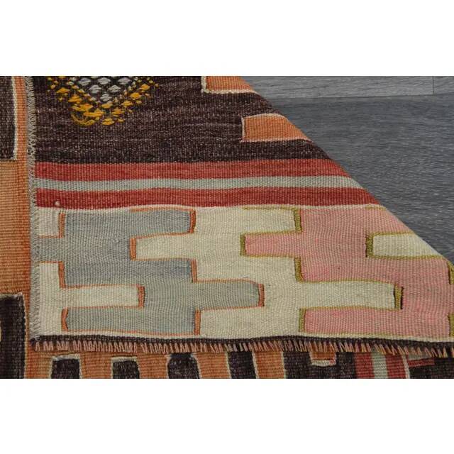 Vintage Turkish Hand-Knotted Wool Cotton Orange Runner Rug 60x217