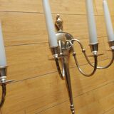 2 appliques murales en bronze argente