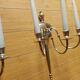 2 silver bronze wall lights