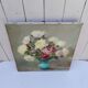 Oil on canvas Bouquet of roses signed Robert