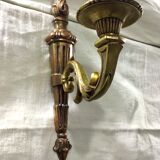 Louis XVI style wall lamp in gilded copper