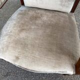 Imperial armchair in mahogany and grey velvet from the 19th century