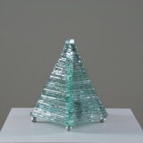 Lampe pyramide en verre et métal, 1970s