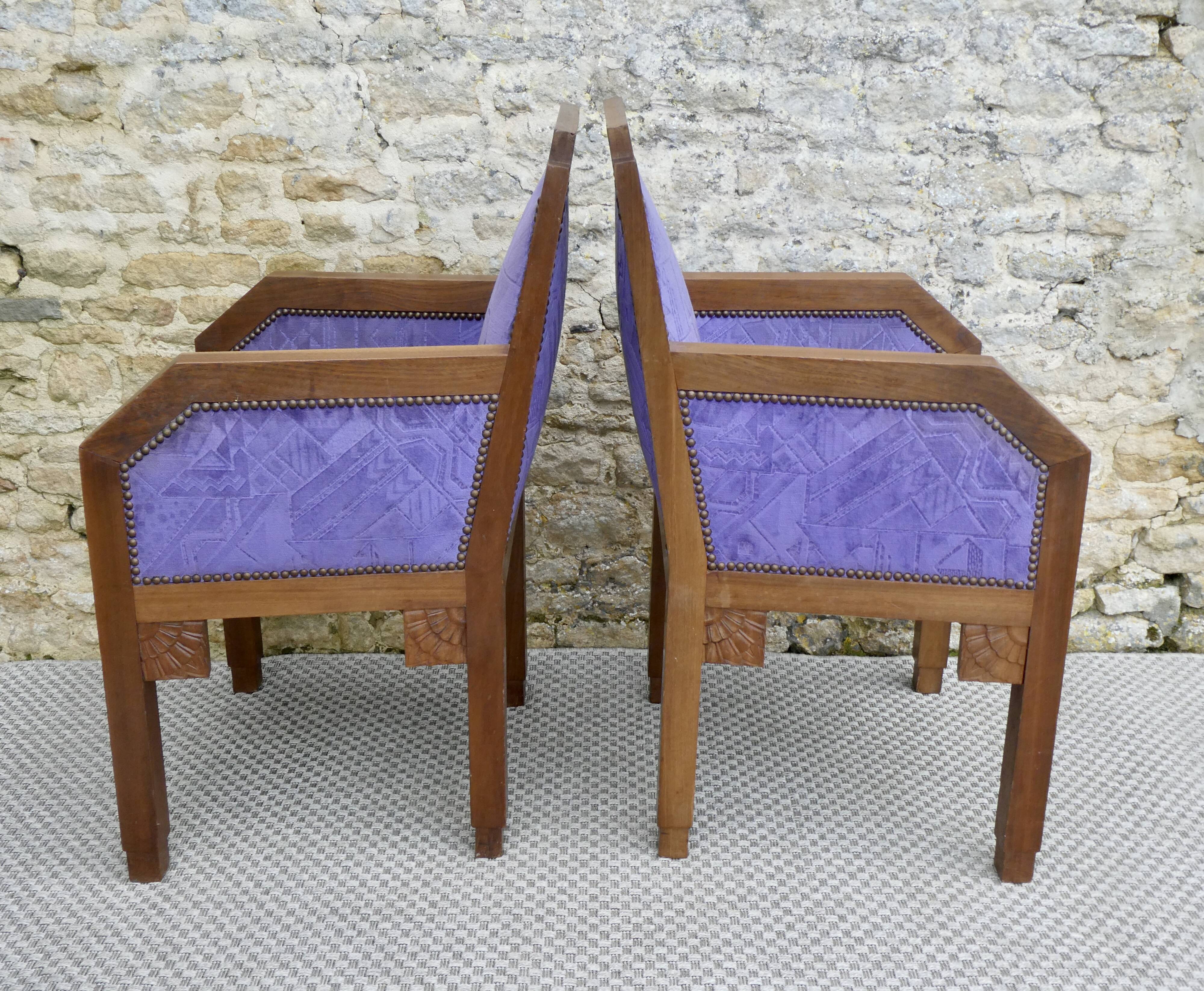 Pair of oak armchairs, Amsterdam School, 1930s