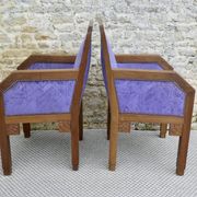 Paire de fauteuils en chêne, Ecole d'Amsterdam, années 30