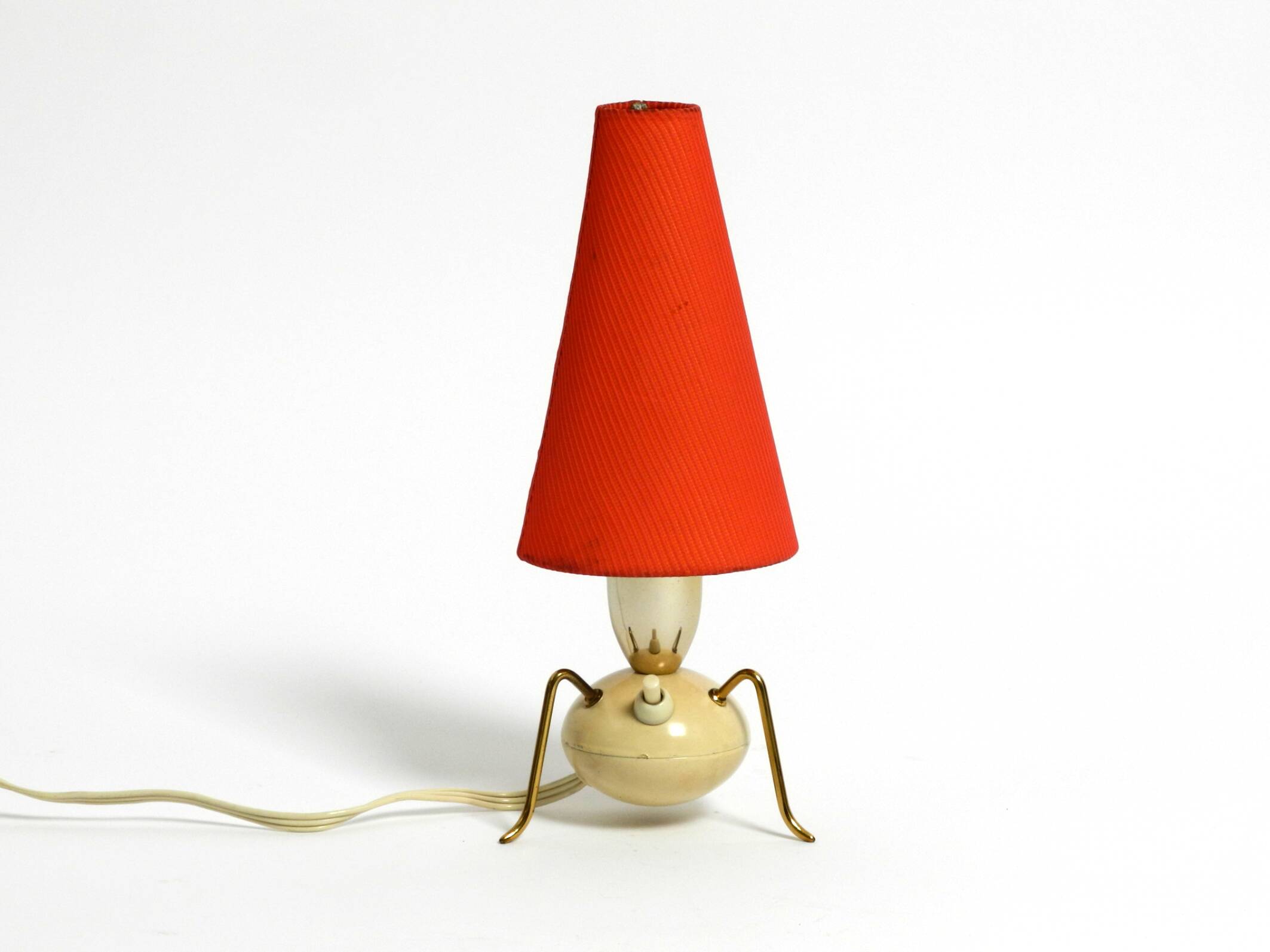 Beautiful very rare original Mid Century Modern brass tripod table lamp