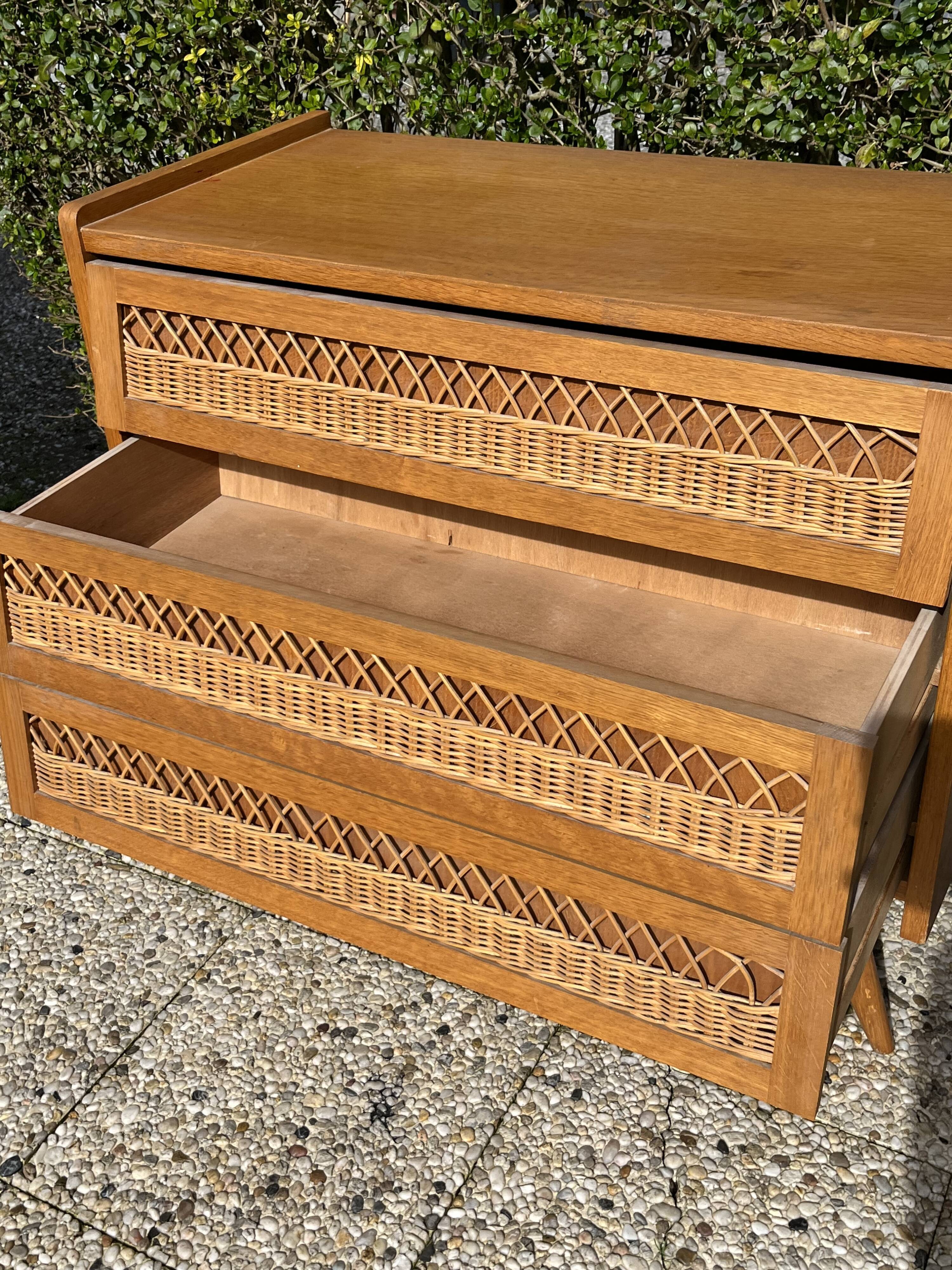 Rattan chest of drawers feet compass