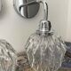 Set of vintage electrified glass wall lamps