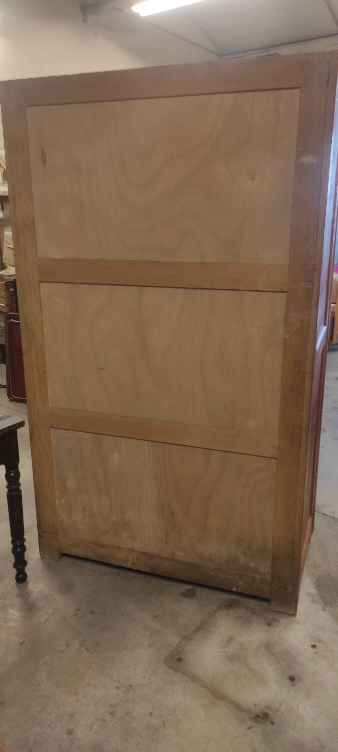 Parisian wardrobe vintags sliding doors in old pitch pine 193x115.5 cm