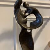 Sculpture bronze ancien la vierge et l’enfant art