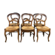 Suite de 6 chaises Louis Philippe paillées en noyer