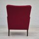 1950s, Danish design, armchair, original condition, red cotton-wool fabric.