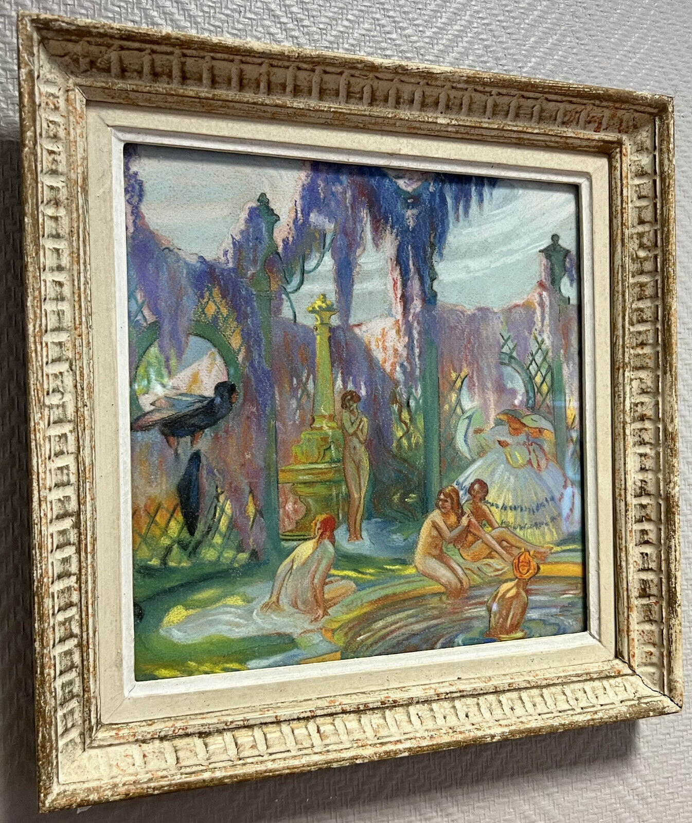 Pastel painting on wove paper Art Deco period around 1930