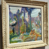 Pastel painting on wove paper Art Deco period around 1930