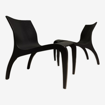 Paire de chaises longues en bois 'Studio Parade'