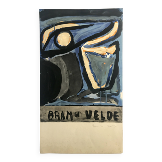 Bram VAN VELDE, Sans titre, 1970 : Lithographie originale signée au crayon (MP 65)