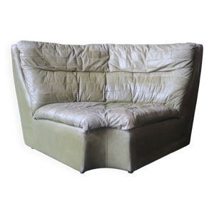 Fauteuil d'angle en cuir - olive