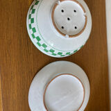 Glazed terracotta strainer and its cup