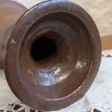Vintage stoneware candlestick