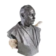 Bronze bust of a gentleman with knighthood order – Frantz Vermeylen, 1921