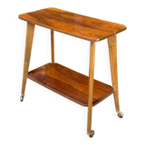 Scandinavian art deco serving trolley 1950 double top gilded rosewood