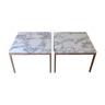 Paire de tables en marbre de carrare blanc par Florence Knoll 1970