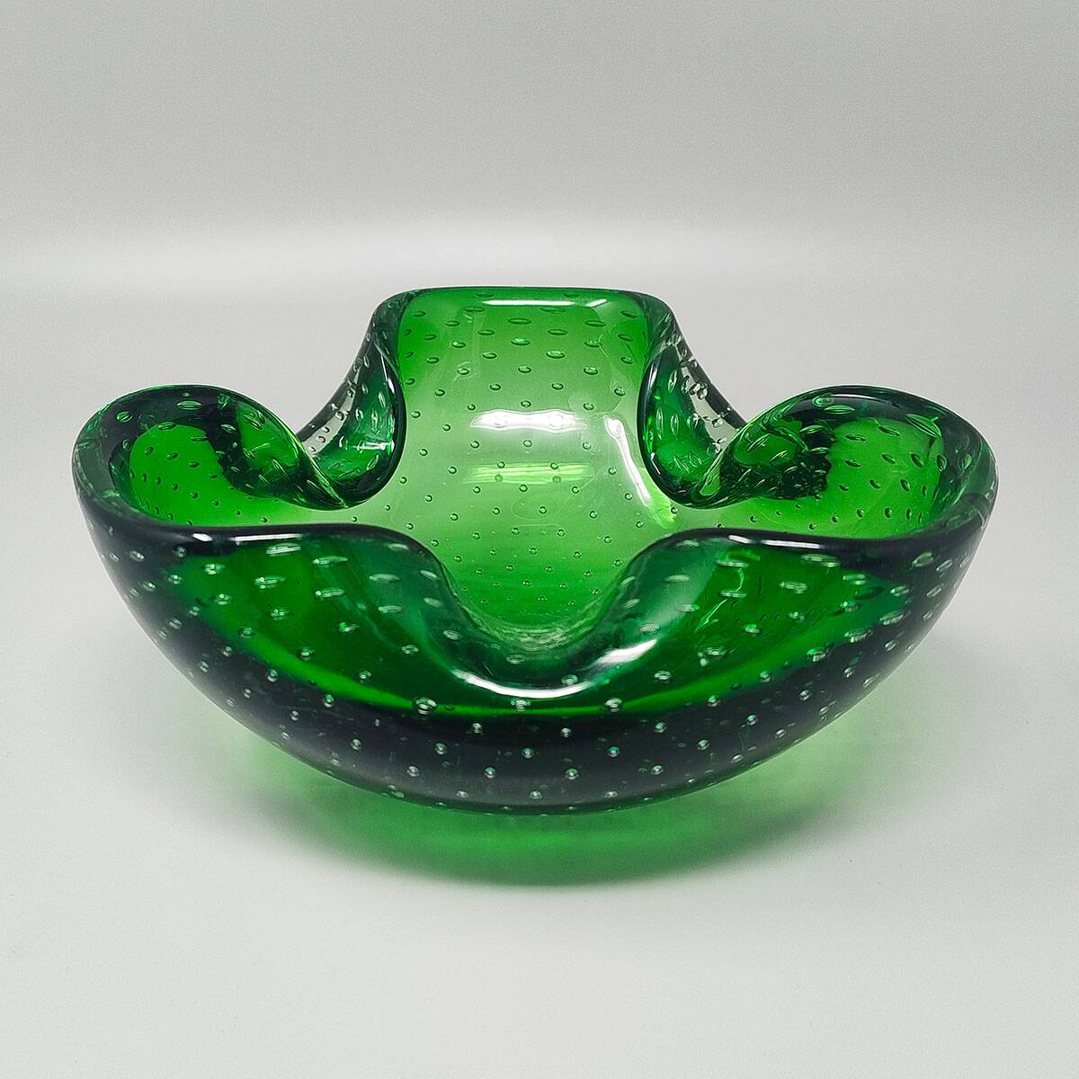 1960s Gorgeous Large Green Ashtray or Catchall by Flavio Poli for Seguso. M