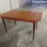 Scandinavian teak table with built-in extension