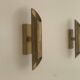 Pair of brass wall lights with Italian mid-century design, 1960, Italy.