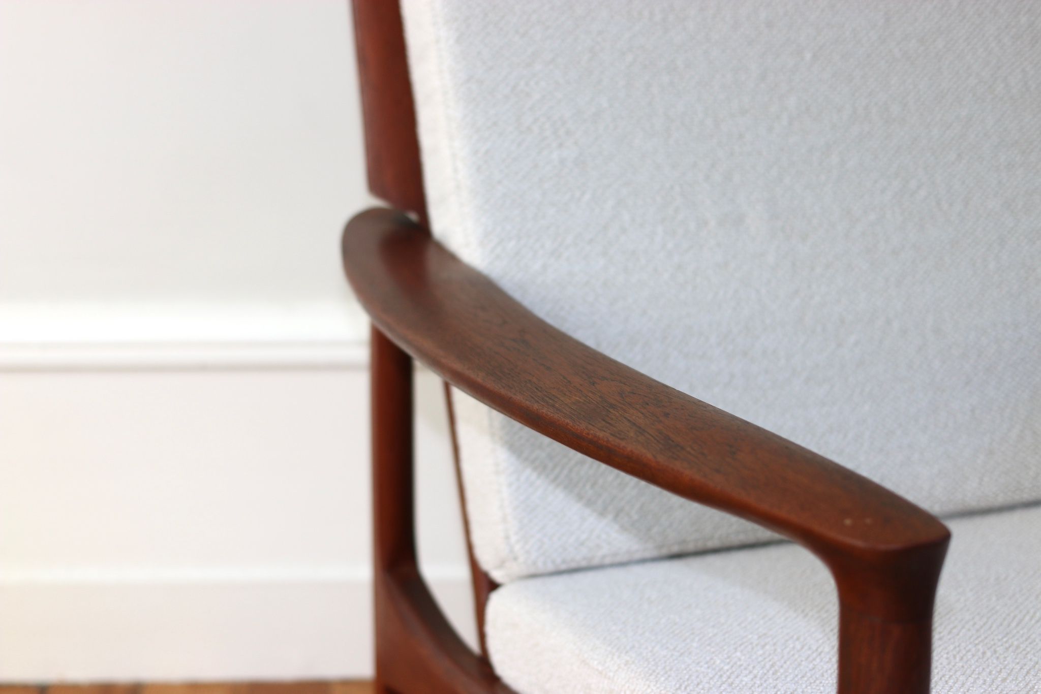 Pair of vintage Scandinavian teak armchairs from the 1960s.