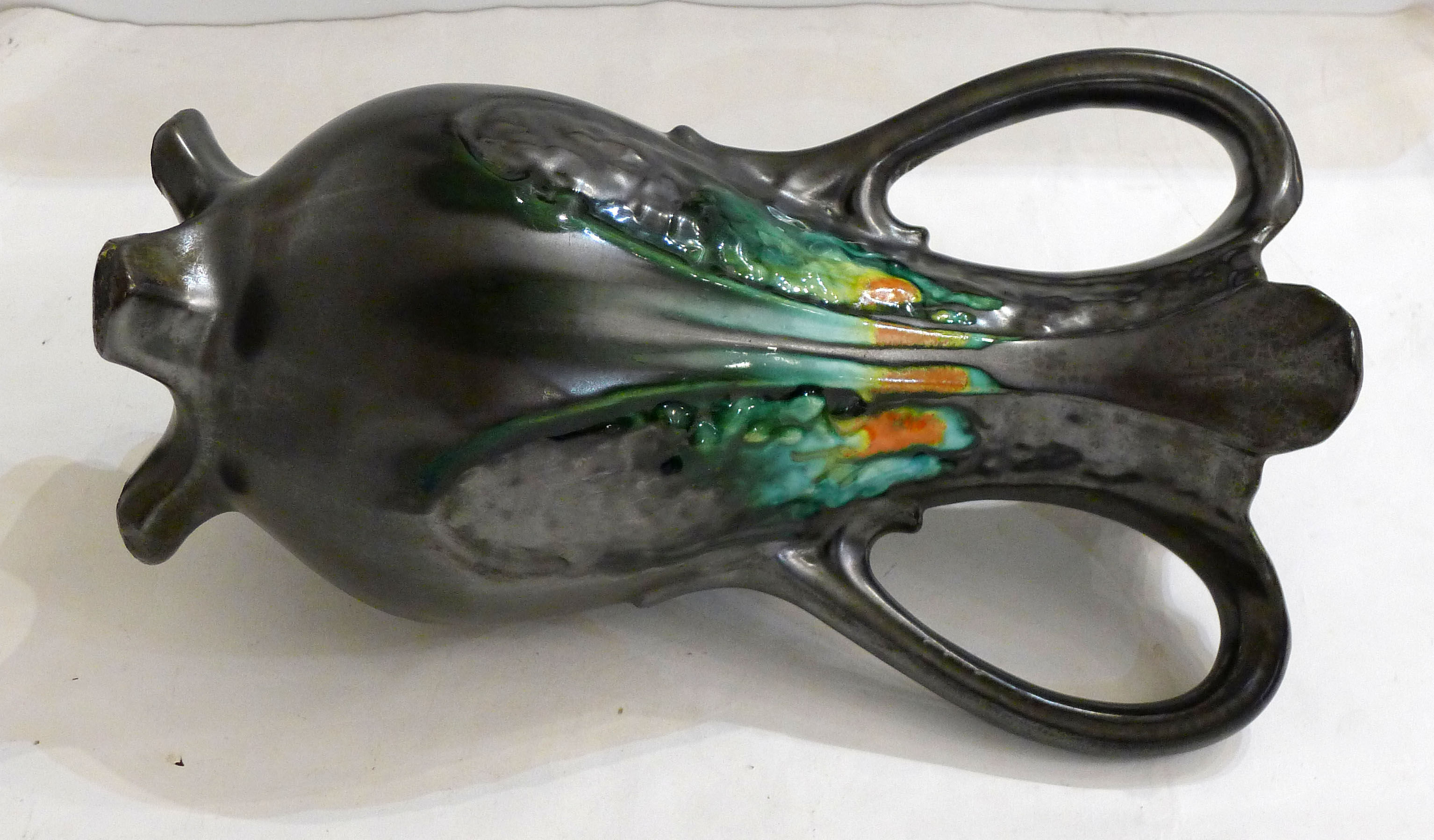 Amphora vase in metallic stoneware