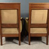 Pair of "Bergère" Armchairs in Mahogany, Empire Period – Early 19th Century