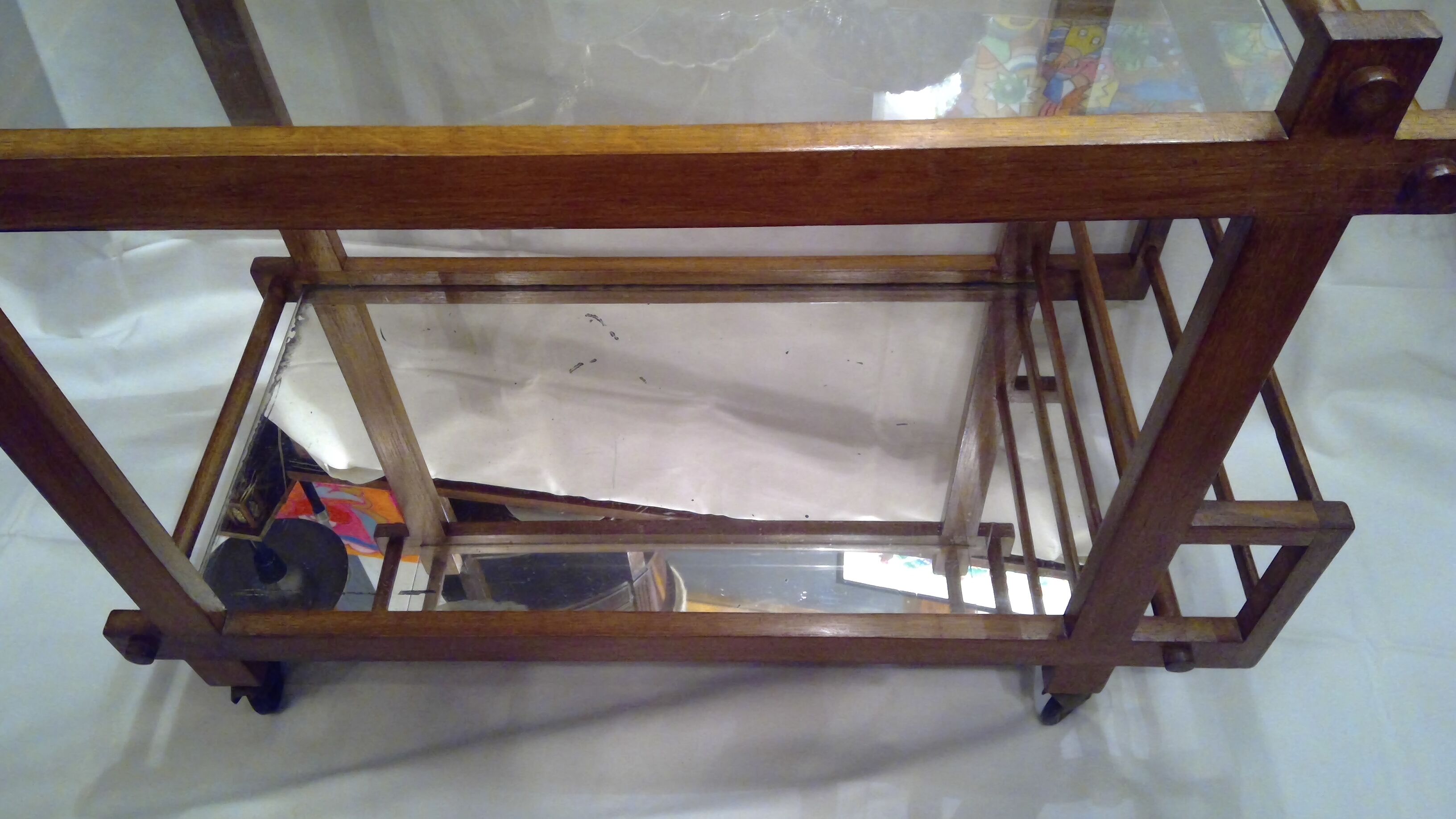 Bar, serving oak 50-60s vintage wheels