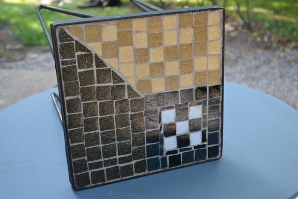 Bout de canapé/porte plante en fer et mosaïque