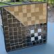 Iron and mosaic side table/plant stand