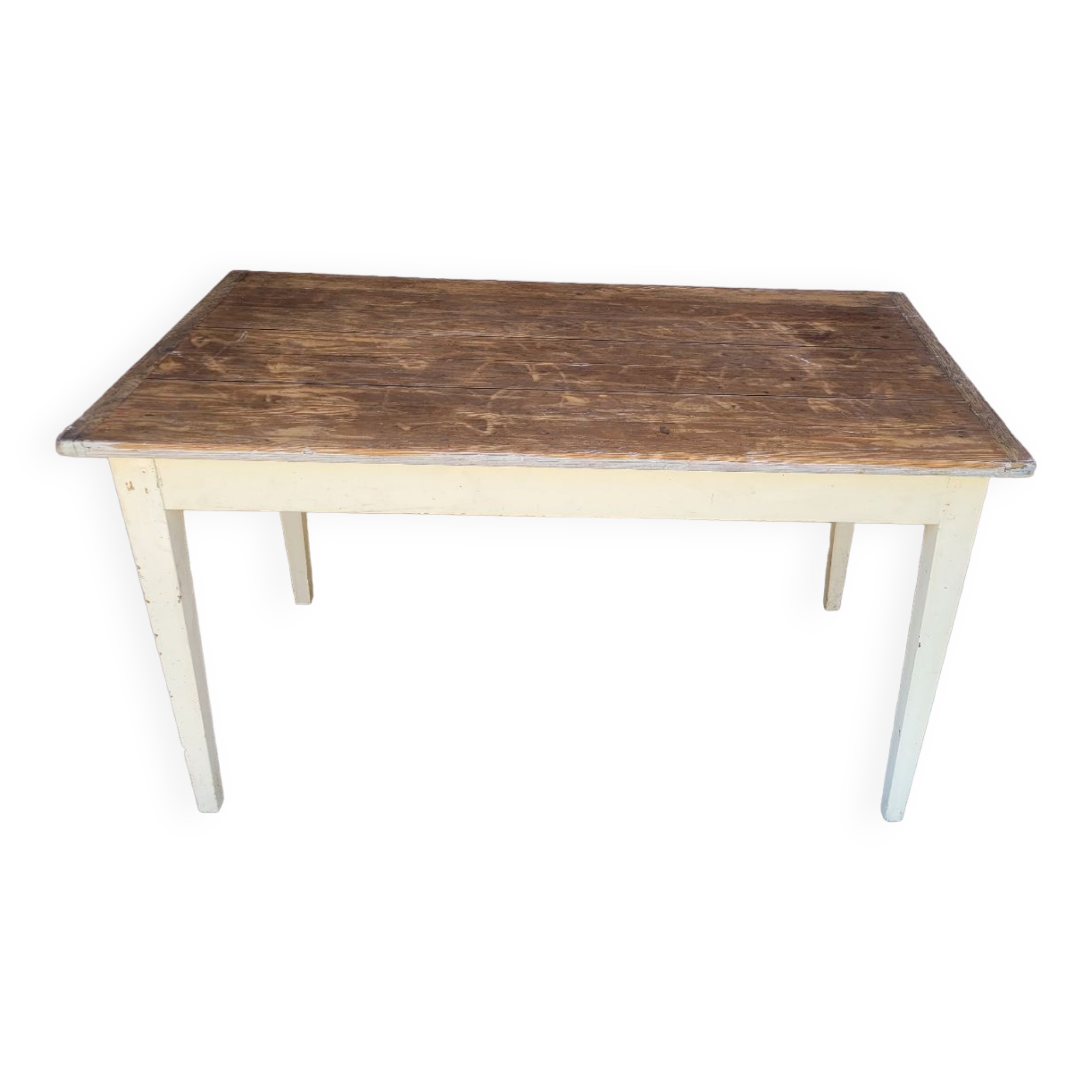 Table de ferme cuisine rustique ancienne -1m30