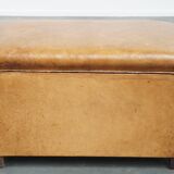 Vintage Sheepskin Leather Designer Ottoman by Bart van Bekhoven