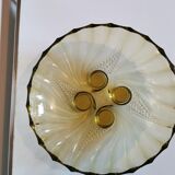Plat art déco en verre jaune